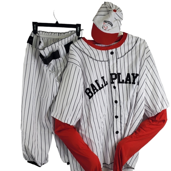 Forum Professional Ball Player Men's Costume Halloween Up To A Chest Size 42 - Picture 3 of 15